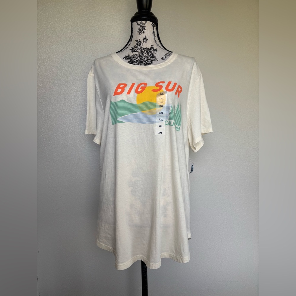 Old Navy beige Tee with Orange Text and Yellow Sun Graphic - Picture 5 of 12
